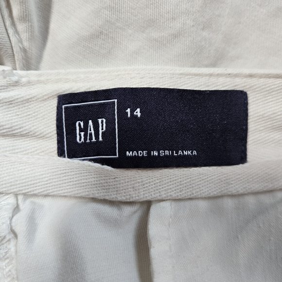 Gap Womens Chino Shorts Cream 100% Cotton Stripe Accent Size 14 Preppy Summer - Picture 6 of 6